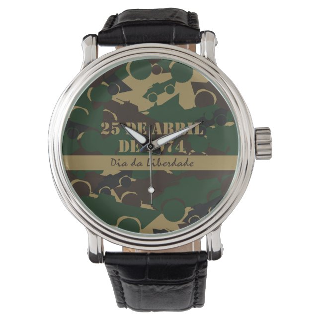 Military vehicle camouflage pattern watch (Front)