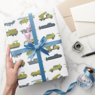 Military Vehicle Parade Military Wrapping Paper