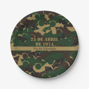 Military vehicle  pattern for freedom day paper plate