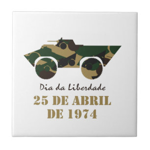 Military vehicle symbol of 25 April Revolution Ceramic Tile