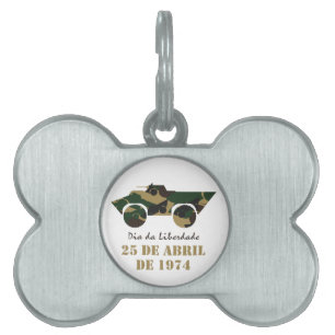Military vehicle symbol of 25 April Revolution Pet Name Tag