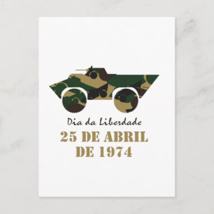 Military vehicle symbol of 25 April Revolution Postcard