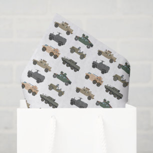 Military Vehicles Decoupage Tissue Paper, Tank Paper