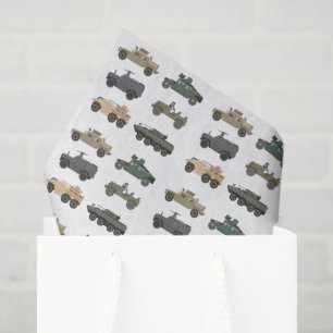 Military Vehicles Tissue Paper, Tank Decoupage Paper