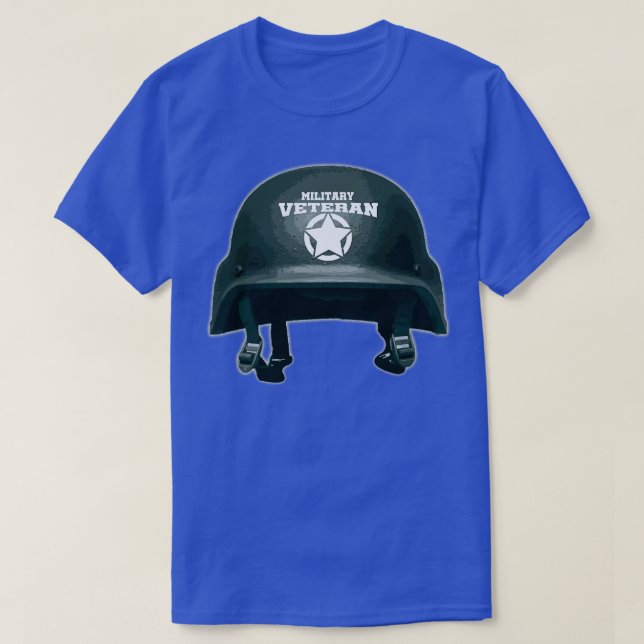 Military Vet helmet T-Shirt (Design Front)