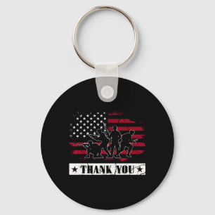Military Veteran American Flag Thank Memorial Day Key Ring