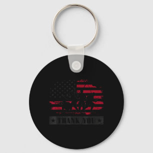 Military Veteran American Flag Thank Memorial Day Key Ring