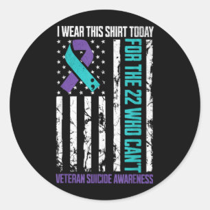 Military Veteran Awareness Month Prevention Classic Round Sticker