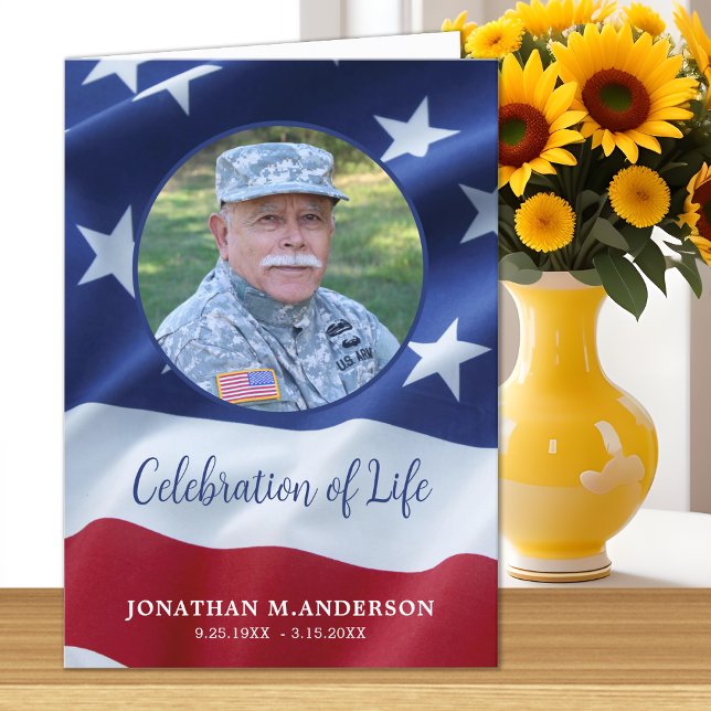 Military Veteran Celebration of Life Funeral  Program (Creator Uploaded)