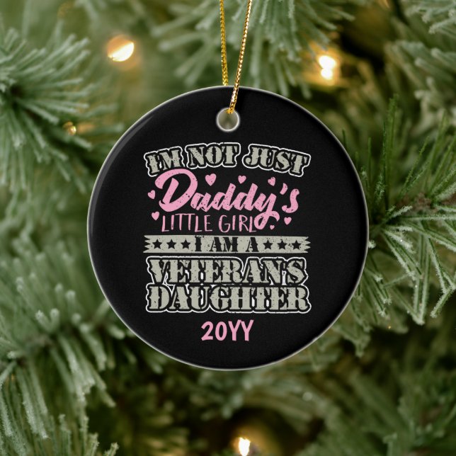 Military Veteran Daughter - Daddy's Little Girl Ceramic Ornament (Tree)