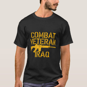 Military Veteran Gift Combat Veteran Iraq Distress T-Shirt