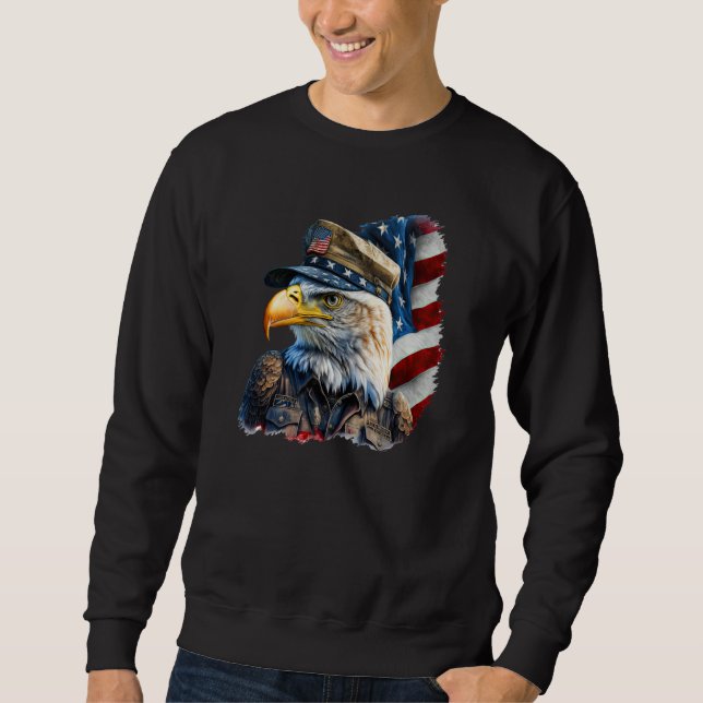 Military Veteran Patriotic American Flag  26 Sweatshirt (Front)