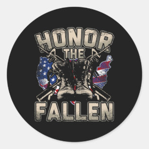 Military Veteran Soldier American Flag Trump Gift Classic Round Sticker