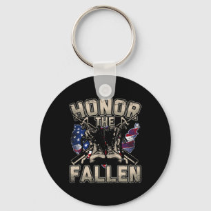 Military Veteran Soldier American Flag Trump Gift Key Ring
