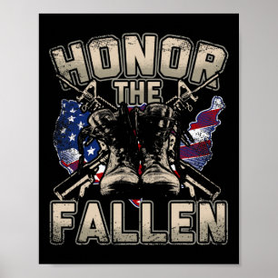Military Veteran Soldier American Flag Trump Gift Poster