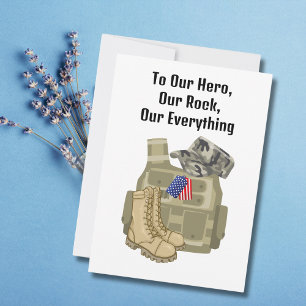 Military Veteran Soldier,USA,Husband Dad,Birthday  Holiday Card