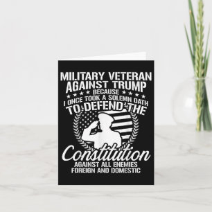 Military Veterans Against Trump 2020 Usa Election  Card