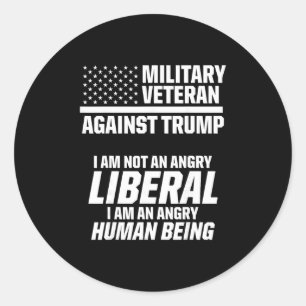 Military Veterans Against Trump Liberal Usa Electi Classic Round Sticker