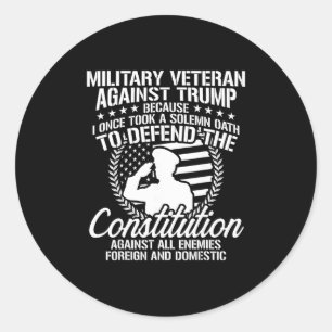 Military Veterans Against Trump Usa Election  Classic Round Sticker
