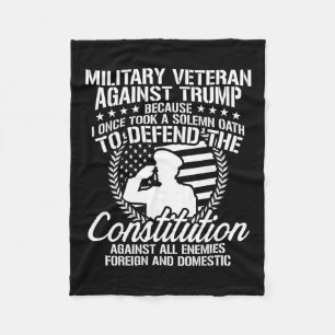 Military Veterans Against Trump Usa Election Fleece Blanket