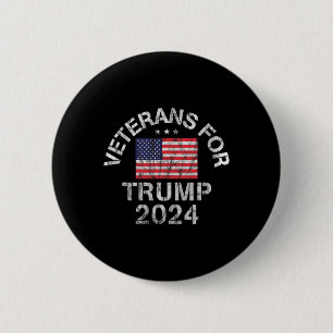Military Veterans For Trump 2024 6 Cm Round Badge