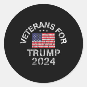 Military Veterans For Trump 2024 Classic Round Sticker