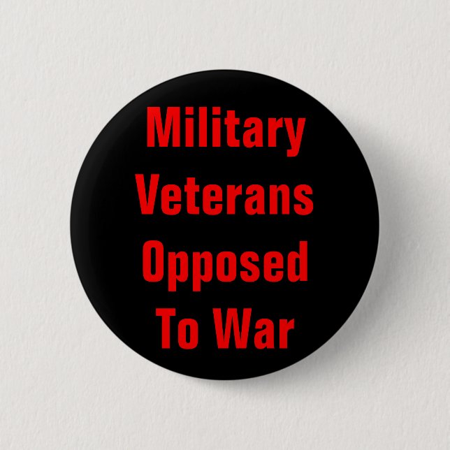military veterans opposed to war 6 cm round badge (Front)