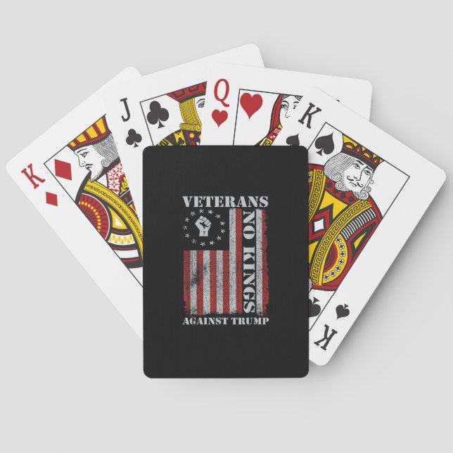 Military Veterans Protest Flag Patriotic Freedom Playing Cards (Back)