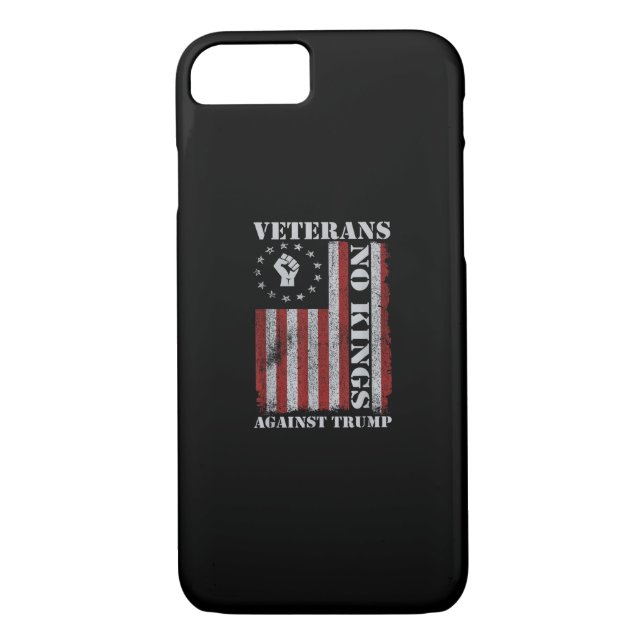 Military Veterans Protest USA Flag No Kings Americ Case-Mate iPhone Case (Back)