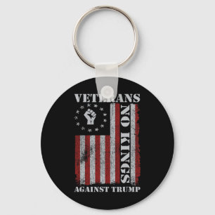 Military Veterans Protest Usa Flag No Kings Americ Key Ring