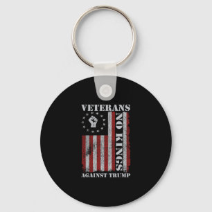Military Veterans Protest Usa Flag No Kings Americ Key Ring