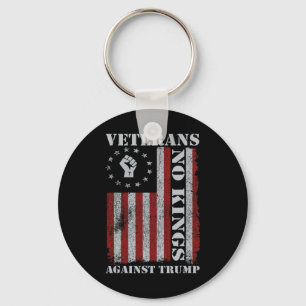Military Veterans Protest Usa Flag No Kings Americ Key Ring