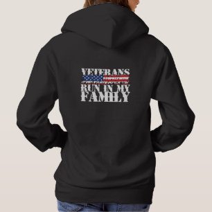 Military Veterans Run in My Family - Running Hoodie