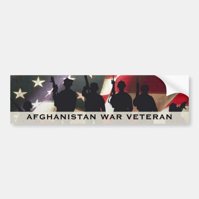 Military War Veteran Afghanistan Bumper Sticker (Front)