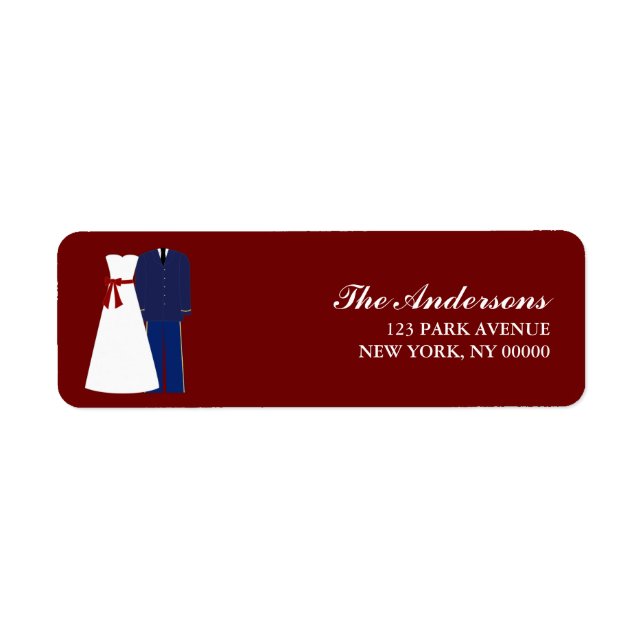 Military Wedding Address Return Labels (Front)
