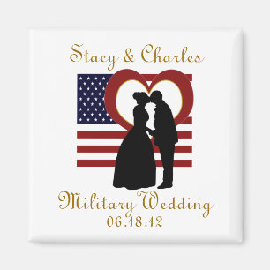Military Wedding Favour Flag Heart Magnet