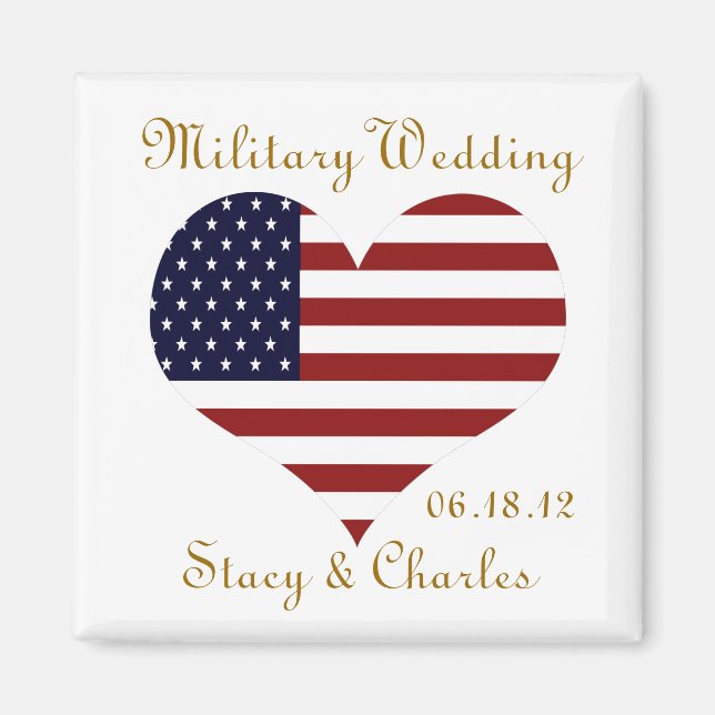 Military Wedding Favour Personalised Magnet (Front)
