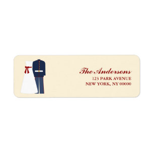 Military Wedding Return Address Label