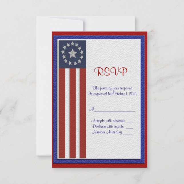 Military wedding RSVP response card (Front)