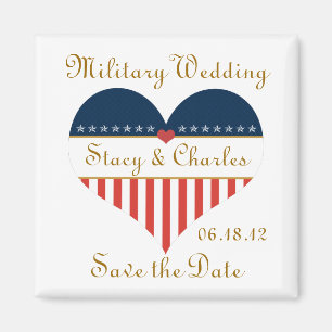 Military Wedding Save the Date Personalised Magnet