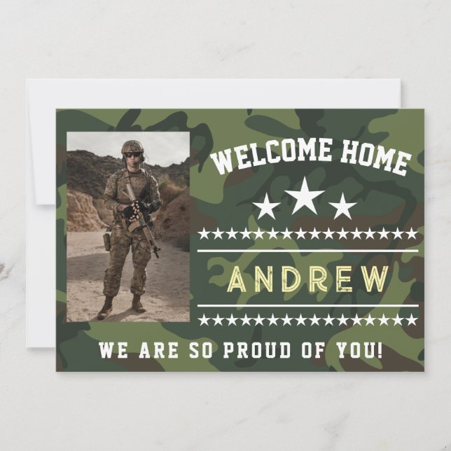 Military Welcome Home Invitation – Army National  (Front)