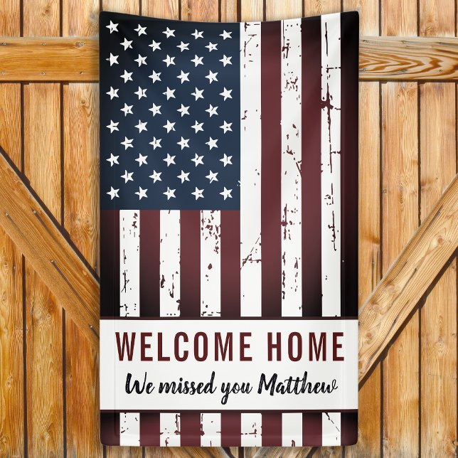 Military Welcome Home Patriotic American Flag Banner (Creator Uploaded)