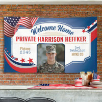 Military Welcome Home Photo Patriotic US Flag
