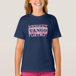 Military Whiskey Tango Foxtrot Pink Camo T-Shirt