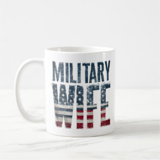 Military wife patriotic red, white and blue coffee mug