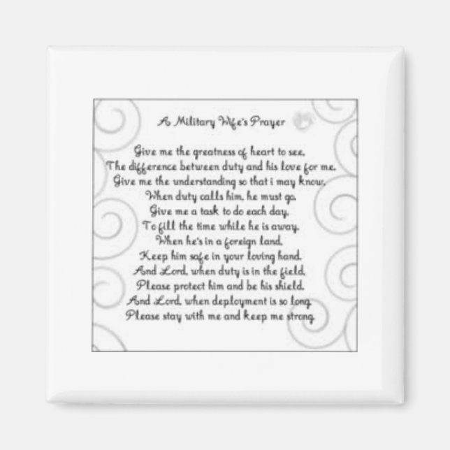 military wifes prayer magnet (Front)