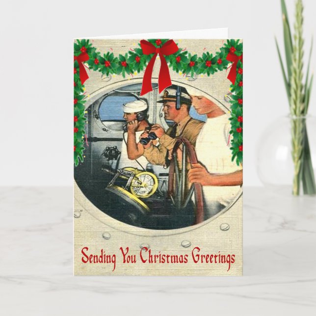 Military WWII Navy Christmas Card (Front)