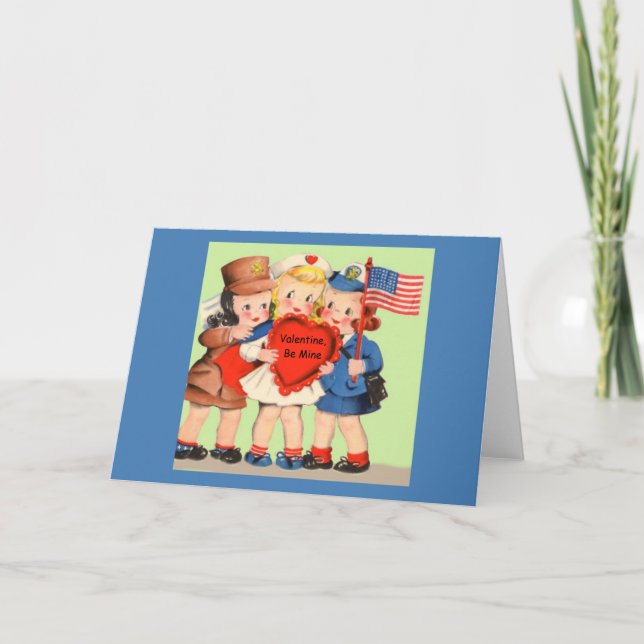 Military WWII WACS & WAVES Servicewoman Valentiine Holiday Card (Front)