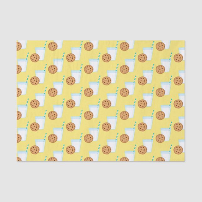 Milk and Chocolate Chip Cookie Tissue Paper (Front)