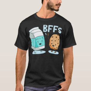 Milk and Chocolate Chip Cookies BFFs Best Friends  T-Shirt